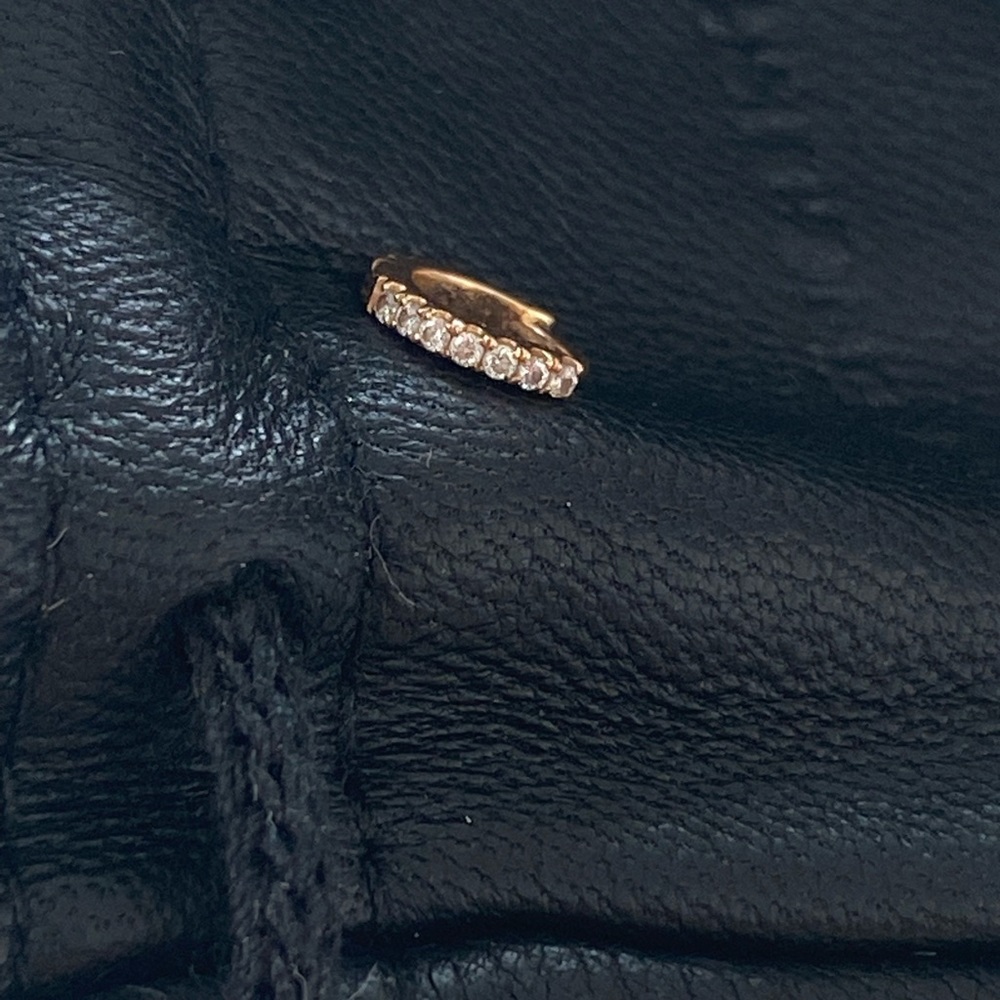 Maria Tash Rose Gold 5mm Diamond Eternity Hoop huggie Earring